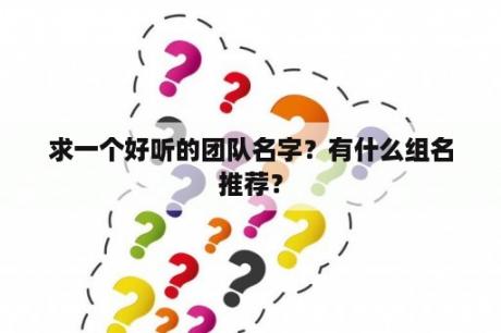 求一个好听的团队名字？有什么组名推荐？