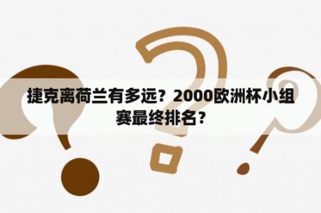 捷克离荷兰有多远？2000欧洲杯小组赛最终排名？