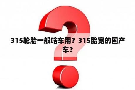 315轮胎一般啥车用？315胎宽的国产车？
