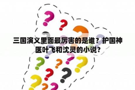 三国演义里面最厉害的是谁？护国神医叶飞和沈灵的小说？