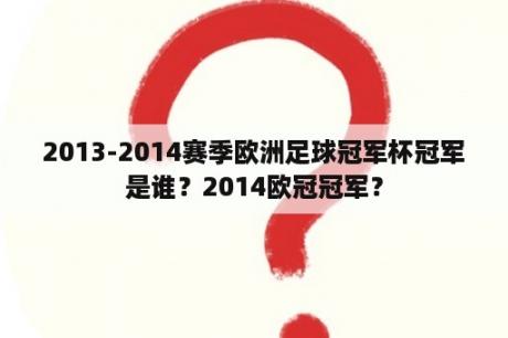 2013-2014赛季欧洲足球冠军杯冠军是谁？2014欧冠冠军？