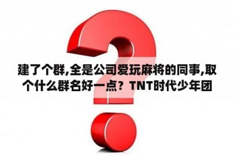 建了个群,全是公司爱玩麻将的同事,取个什么群名好一点？TNT时代少年团粉丝群名？