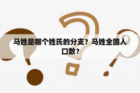 马姓是哪个姓氏的分支？马姓全国人口数？