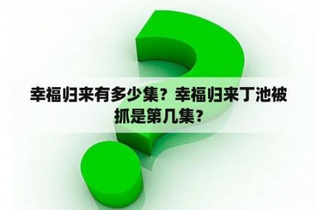 幸福归来有多少集？幸福归来丁池被抓是第几集？