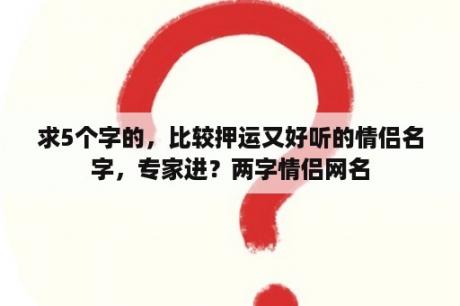 求5个字的，比较押运又好听的情侣名字，专家进？两字情侣网名