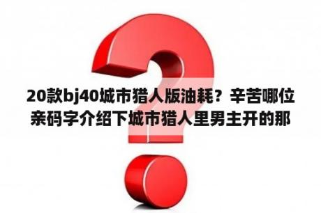 20款bj40城市猎人版油耗？辛苦哪位亲码字介绍下城市猎人里男主开的那车？
