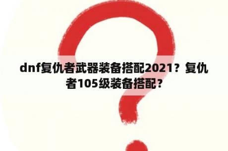 dnf复仇者武器装备搭配2021？复仇者105级装备搭配？