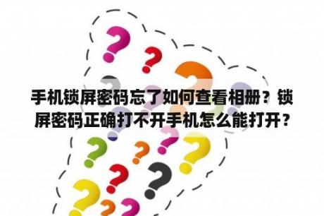 手机锁屏密码忘了如何查看相册？锁屏密码正确打不开手机怎么能打开？