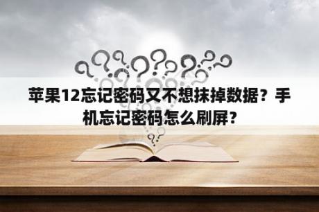 苹果12忘记密码又不想抹掉数据？手机忘记密码怎么刷屏？