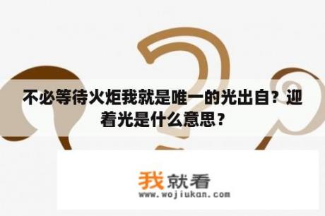 不必等待火炬我就是唯一的光出自？迎着光是什么意思？