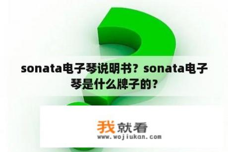 sonata电子琴说明书？sonata电子琴是什么牌子的？