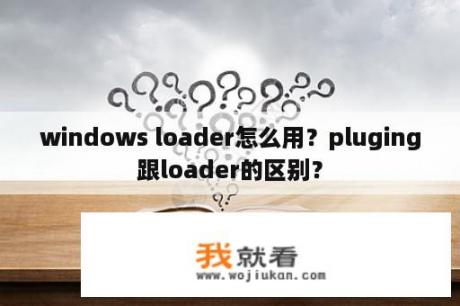 windows loader怎么用？pluging跟loader的区别？