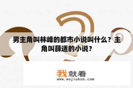 男主角叫林峰的都市小说叫什么？主角叫薛适的小说？