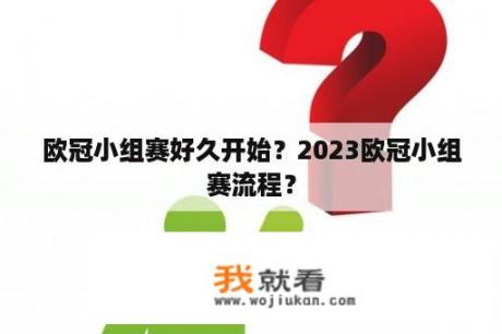 欧冠小组赛好久开始？2023欧冠小组赛流程？