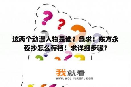 这两个动漫人物是谁？急求！东方永夜抄怎么存档！求详细步骤？