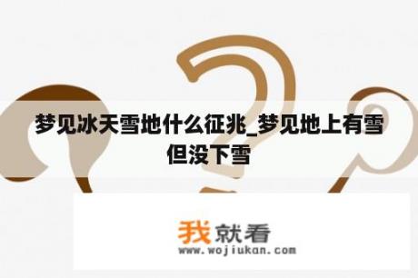 梦见冰天雪地什么征兆_梦见地上有雪但没下雪