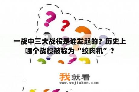 一战中三大战役是谁发起的？历史上哪个战役被称为“绞肉机”？
