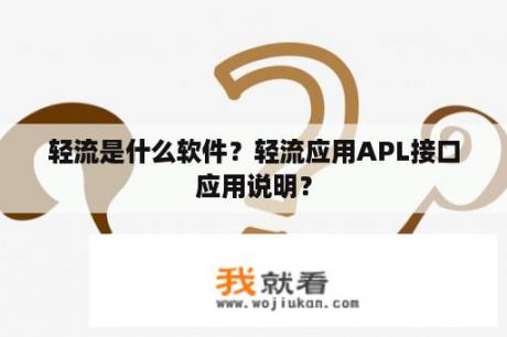 轻流是什么软件？轻流应用APL接口应用说明？