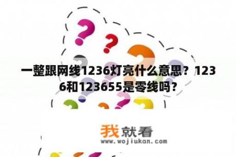 一整跟网线1236灯亮什么意思？1236和123655是零线吗？