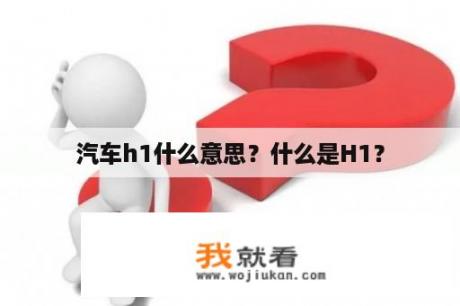 汽车h1什么意思？什么是H1？