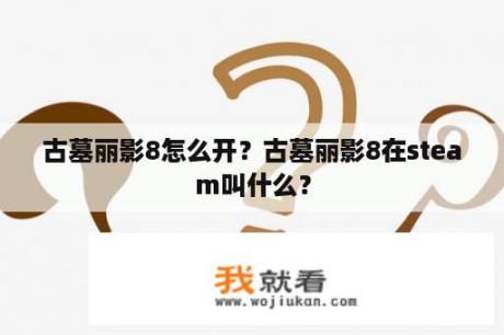 古墓丽影8怎么开？古墓丽影8在steam叫什么？