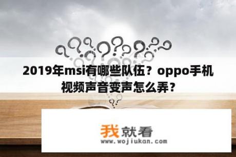 2019年msi有哪些队伍？oppo手机视频声音变声怎么弄？