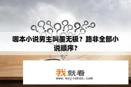 哪本小说男主叫墨无极？路非全部小说顺序？