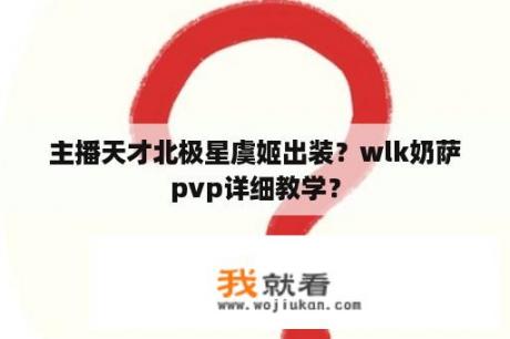 主播天才北极星虞姬出装？wlk奶萨pvp详细教学？