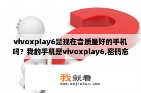 vivoxplay6是现在音质最好的手机吗？我的手机是vivoxplay6,密码忘记了怎么解？