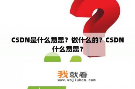 CSDN是什么意思？做什么的？CSDN什么意思？