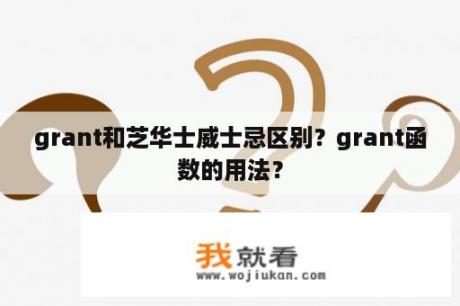 grant和芝华士威士忌区别？grant函数的用法？