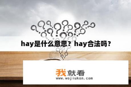 hay是什么意思？hay合法吗？