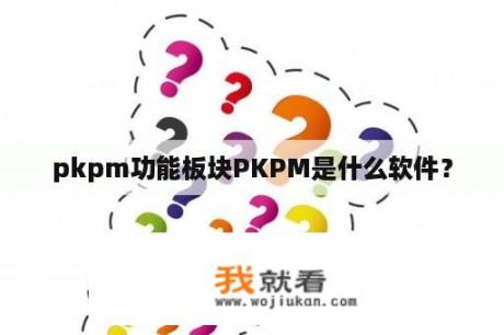 pkpm功能板块PKPM是什么软件？