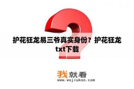 护花狂龙易三爷真实身份？护花狂龙txt下载