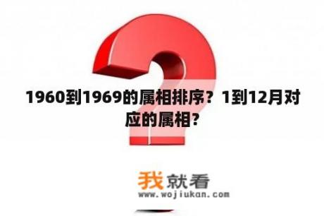 1960到1969的属相排序？1到12月对应的属相？