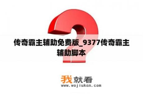 传奇霸主辅助免费版_9377传奇霸主辅助脚本