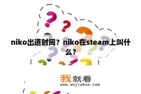 niko出道时间？niko在steam上叫什么？