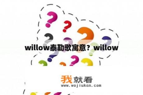 willow泰勒歌寓意？willow