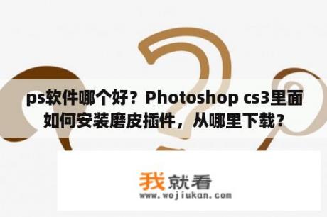 ps软件哪个好？Photoshop cs3里面如何安装磨皮插件，从哪里下载？