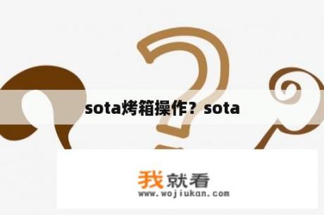 sota烤箱操作？sota