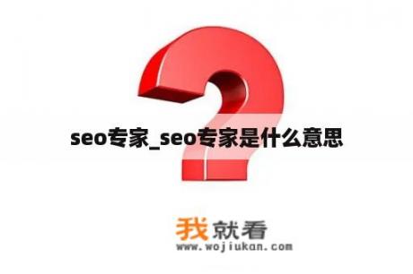 seo专家_seo专家是什么意思