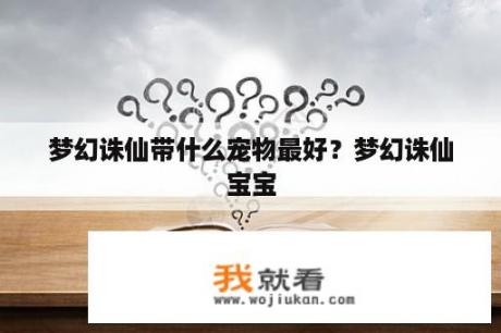 梦幻诛仙带什么宠物最好？梦幻诛仙宝宝