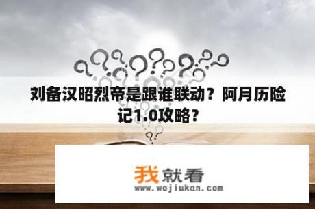 刘备汉昭烈帝是跟谁联动？阿月历险记1.0攻略？
