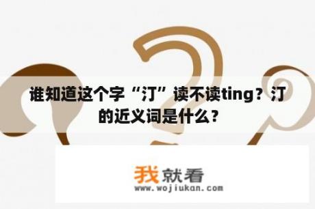 谁知道这个字“汀”读不读ting？汀的近义词是什么？