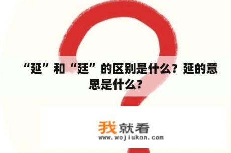 “延”和“廷”的区别是什么？延的意思是什么？