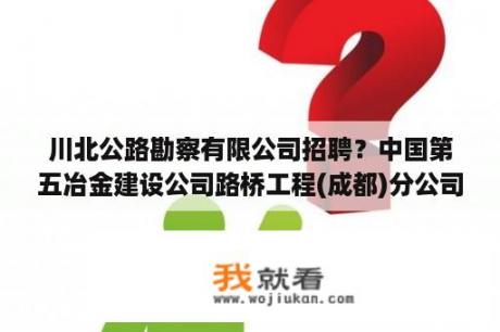 川北公路勘察有限公司招聘？中国第五冶金建设公司路桥工程(成都)分公司待遇怎么样？