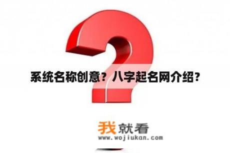 系统名称创意？八字起名网介绍？