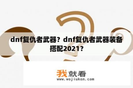 dnf复仇者武器？dnf复仇者武器装备搭配2021？