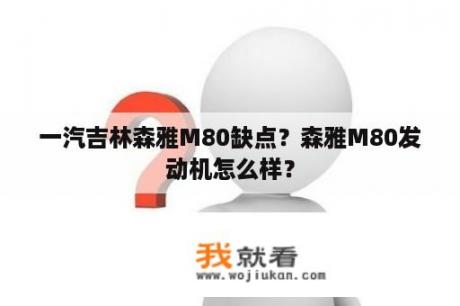 一汽吉林森雅M80缺点？森雅M80发动机怎么样？