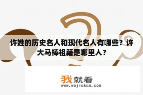 许姓的历史名人和现代名人有哪些？许大马棒祖籍是哪里人？